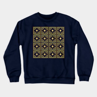 Art Deco diamonds and squares pattern navy and gold Crewneck Sweatshirt